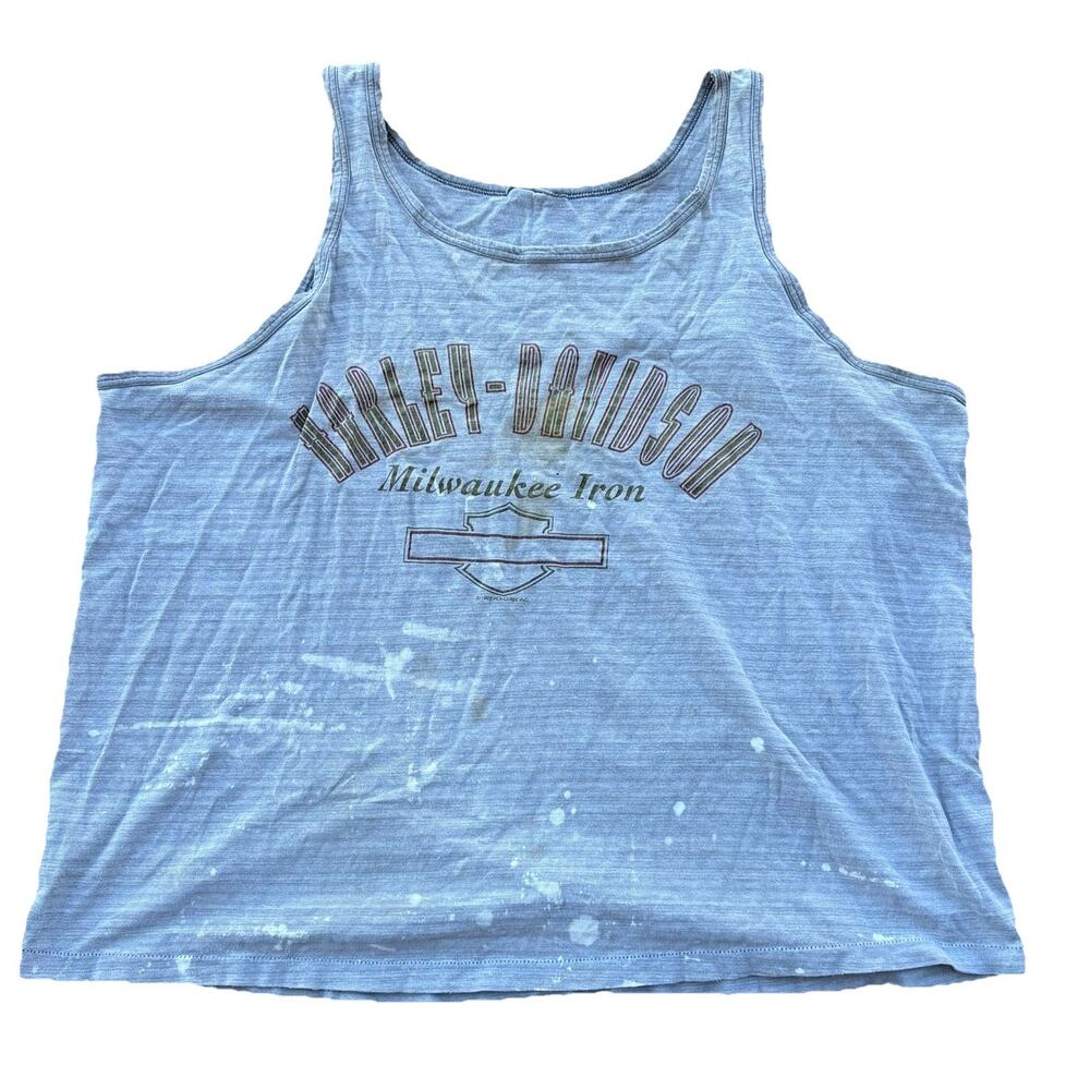 Vintage Harley-Davidson Tank Top Shirt State College PA XXXL Gray 1992 - TRASHED